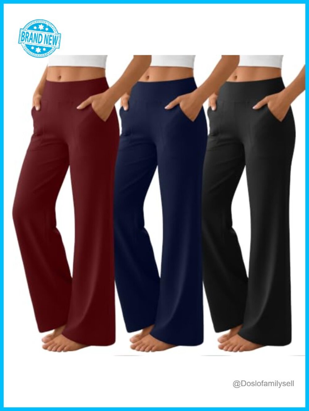3 Pack Wide Leg Yoga Pants for Women High Waisted Loose Lounge Workout Pants